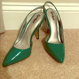 Green Slingback Heels